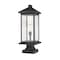 Z-Lite Portland 1 Light Outdoor Pier Mounted Fixture, Black & Clear Beveled 531PHBXLS-SQPM-BK - alternate 7